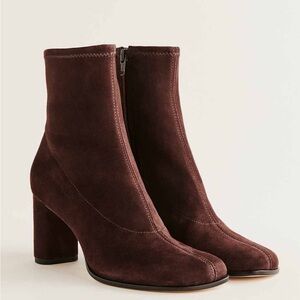Reformation Dark Brown Suede Heeled Boots